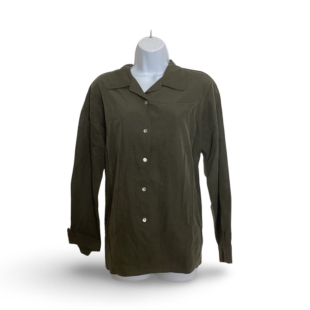 K Arnold Olive Green Button Down